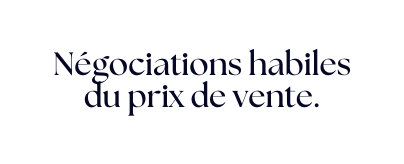 Négociations habiles du prix de vente